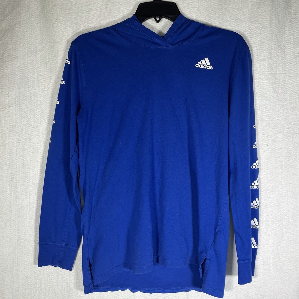 ADIDAS BOYS LONG SLEEVE HOODIE 100% COTTON TEE SHIRT SIZE LARGE 14/16